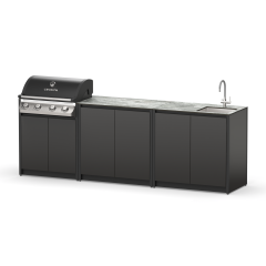 Уличная кухня с грилем Lounge C-108SG, 2.6 м, черный/серый каспий