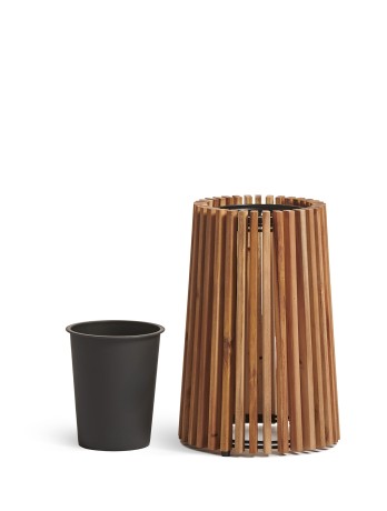 Кашпо TREEZ Effectory Rail Высокий перевернутый конус тёмное дерево д-27, в-48 см