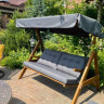 Качели садовые PARIS с серыми подушками