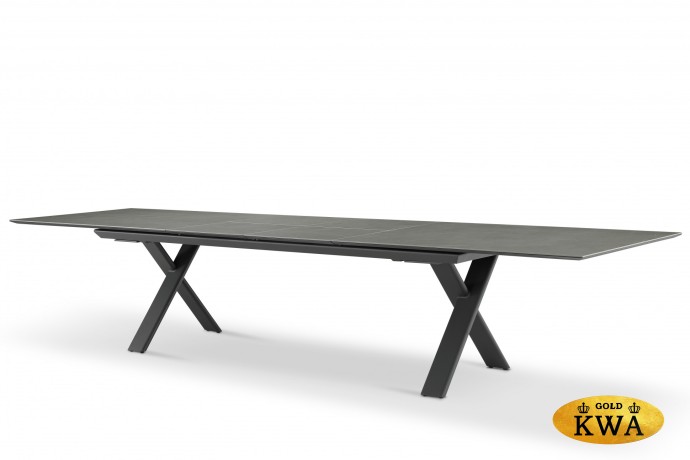 Timra 280/340/400 Стол антрацит/серый, алюминий/спеченный камень