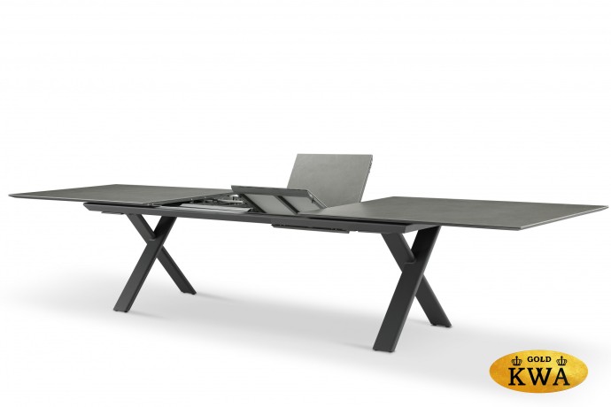 Timra 280/340/400 Стол антрацит/серый, алюминий/спеченный камень