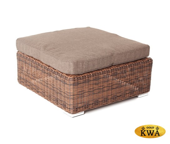 "Лунго" плетеная оттоманка с подушкой, цвет коричневый