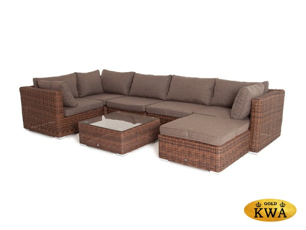 "Лунго" плетеная оттоманка с подушкой, цвет коричневый