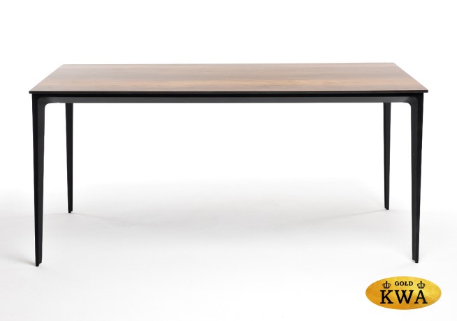"Малага" обеденный стол из HPL 160х80см, цвет "дуб", каркас черный