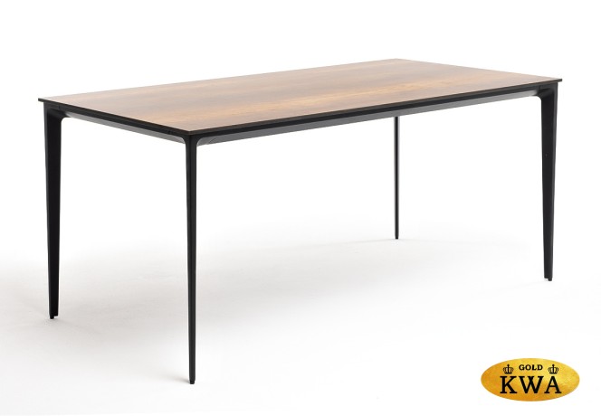 "Малага" обеденный стол из HPL 160х80см, цвет "дуб", каркас черный