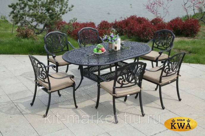Столовая группа из литого алюминия Florence 6