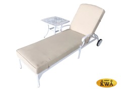 Белый шезлонг Bertha из литого алюминия