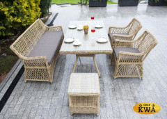 Катания обеденная группа плетеная, цвет соломенный