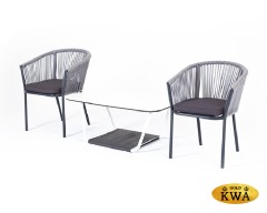 &quot;Марсель&quot; кофейный набор плетеный, цвет светло-серый