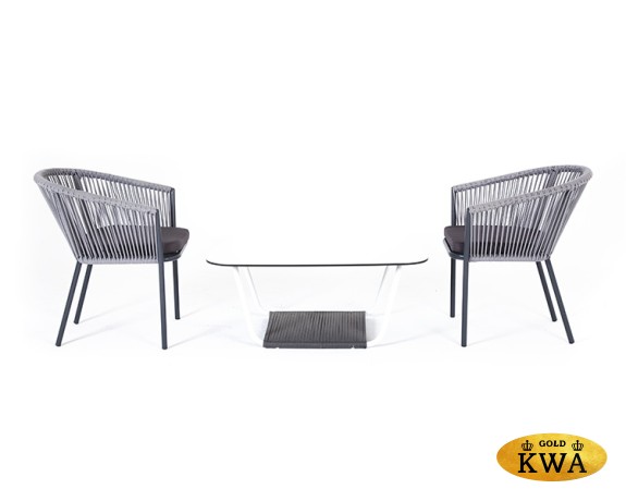 "Марсель" кофейный набор плетеный, цвет светло-серый