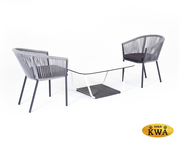 "Марсель" кофейный набор плетеный, цвет светло-серый