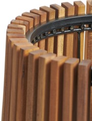 Кашпо TREEZ Effectory Rail Высокий перевернутый конус тёмное дерево д-33, в-80 см