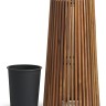 Кашпо TREEZ Effectory Rail Высокий перевернутый конус тёмное дерево д-33, в-80 см