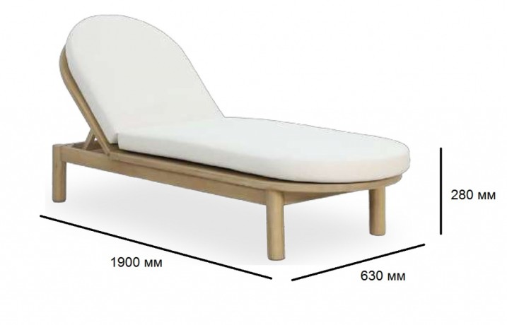Шезлонг-лежак деревянный с матрасом (не для HoReCa)