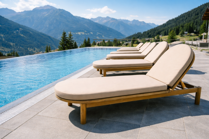 Шезлонг-лежак деревянный с матрасом (не для HoReCa)