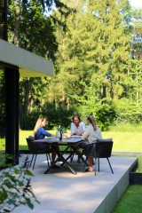 Timra 180/240 Стол антрацит/серый, алюминий/спеченный камень