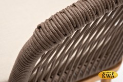 &quot;Марсель&quot; стул плетеный из роупа, основание дуб, роуп коричневый круглый, ткань бежевая