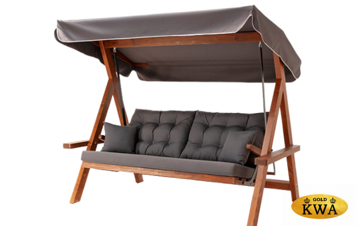 Качели садовые LYON с серыми подушками