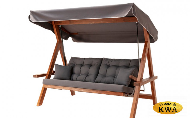 Качели садовые LYON с серыми подушками