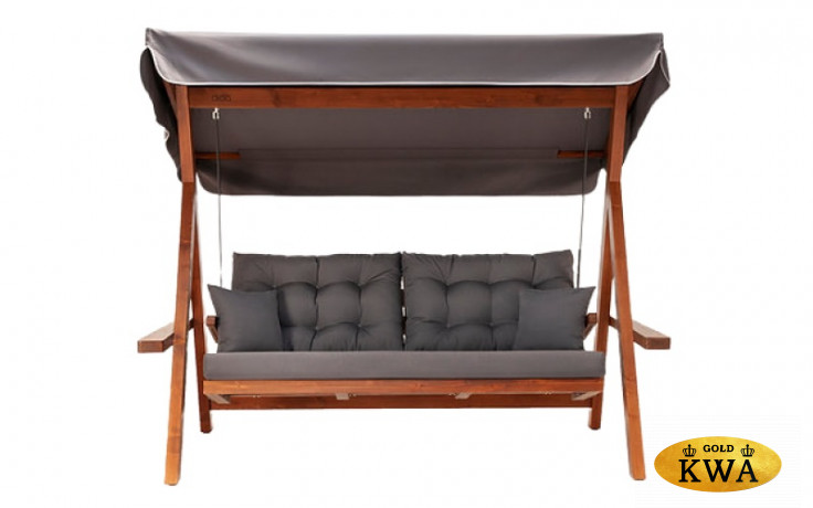 Качели садовые LYON с серыми подушками