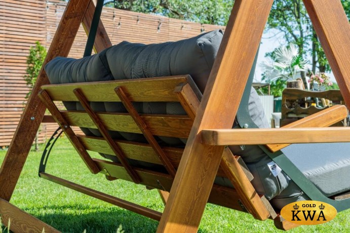 Качели садовые LYON с серыми подушками