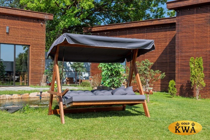 Качели садовые LYON с серыми подушками