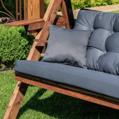Качели садовые LYON с серыми подушками