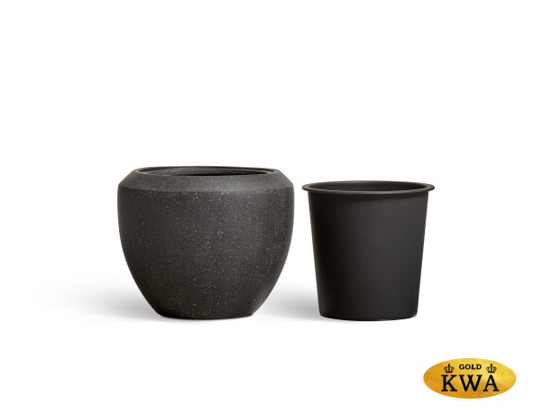 Кашпо TREEZ Effectory Quartz Чаша Design Чёрный кварц в-45 см, д-56 см