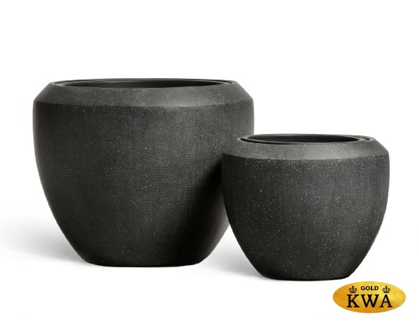 Кашпо TREEZ Effectory Quartz Чаша Design Чёрный кварц в-45 см, д-56 см