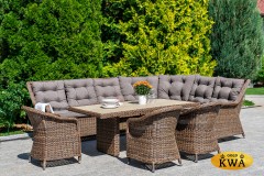 "Бергамо" плетеный правый модуль дивана, цвет коричневый