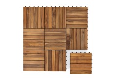 Модульный уличный пол из акации НОРД (6 ламелей), 30×30 см, набор 10 шт