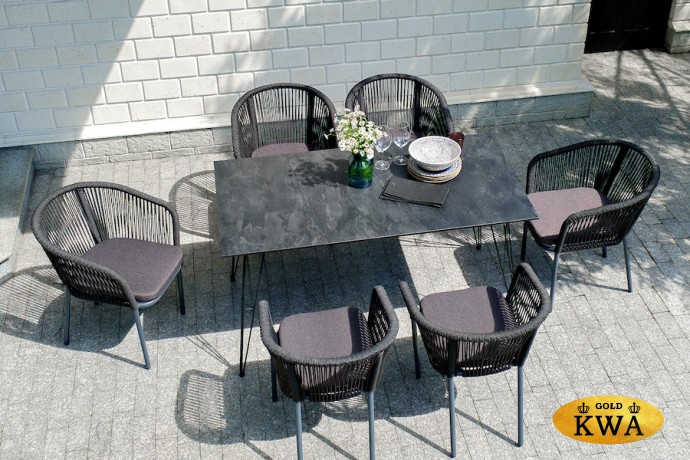 "Милан" обеденная группа на 6 персон, цвет темный
