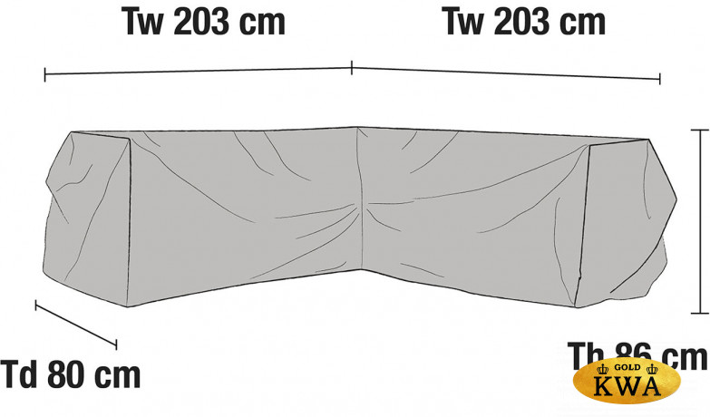 Чехол для садовой мебели 203/203x80x86 см.