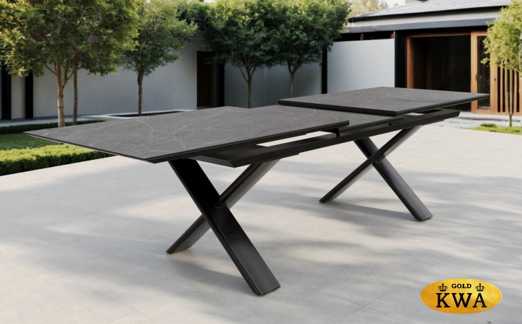 Timra-Andy 240+6N2R Комплект обеденной мебели антрацит/серый, алюминий/спеченный камень/тик