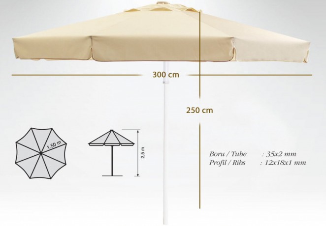 Зонт профессиональный Ø3 м