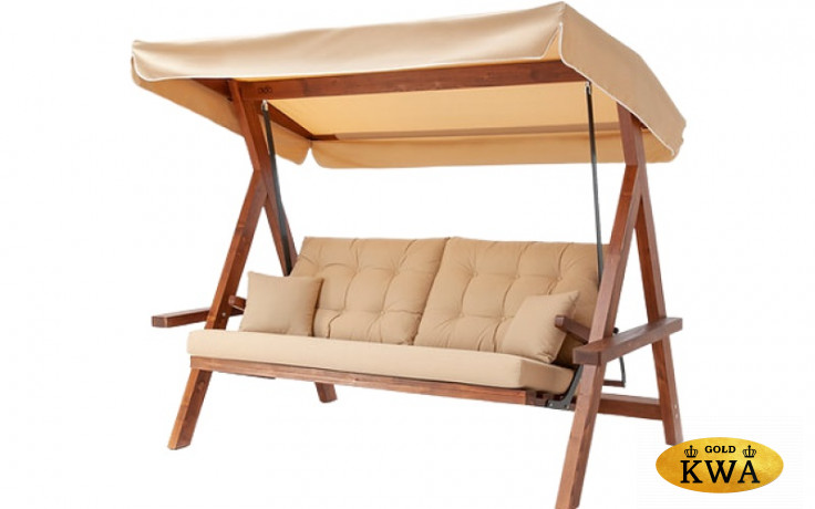 Качели садовые LYON с бежевыми подушками