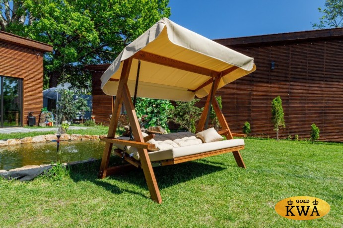 Качели садовые LYON с бежевыми подушками