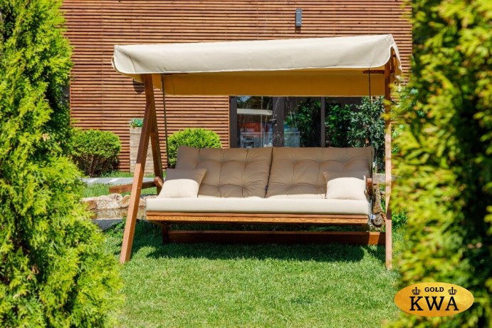 Качели садовые LYON с бежевыми подушками