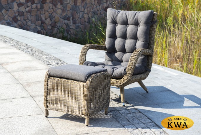 "Толедо" кресло плетеное с подушками, цвет соломенный