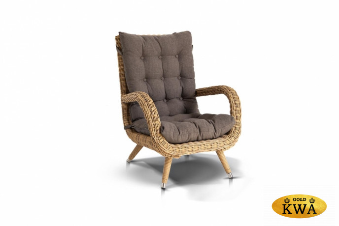 "Толедо" кресло плетеное с подушками, цвет соломенный