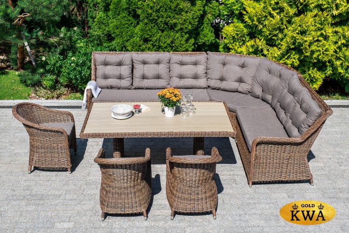 "Бергамо" плетеный левый модуль дивана, цвет коричневый