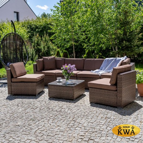 Плетеный модульный диван YR822BB-Brown/Brown