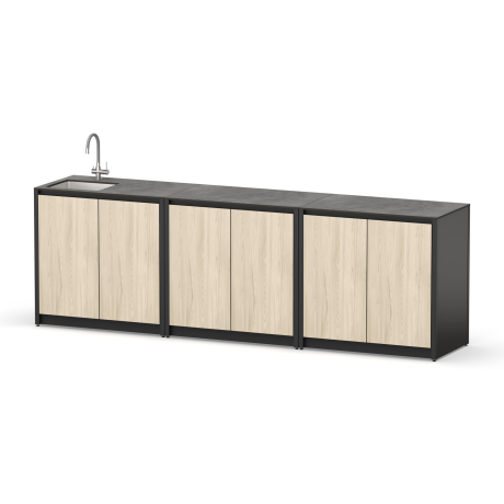 Уличная кухня Lounge C-109S, 2.7 м, дуб сонома/черный мрамор