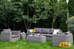 &quot;Кальяри&quot; кресло из искусственного ротанга (гиацинт), цвет серый