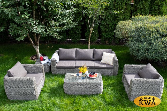 "Кальяри" кресло из искусственного ротанга (гиацинт), цвет серый