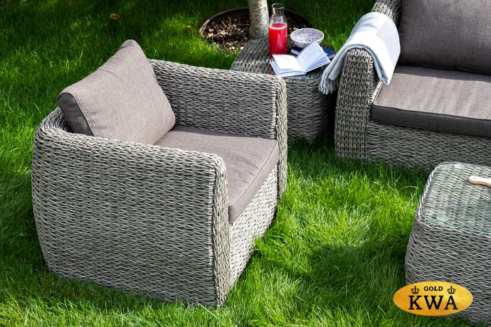 "Кальяри" кресло из искусственного ротанга (гиацинт), цвет серый