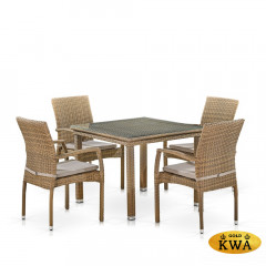 Комплект плетеной мебели T257B/Y379B-W65 Light Brown (4+1)