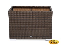 &quot;Лунго&quot; кашпо для цветов большое плетеное из искусственного ротанга, цвет графит