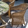 "Равенна" плетеное кресло из искусственного ротанга, цвет соломенный с серой подушкой