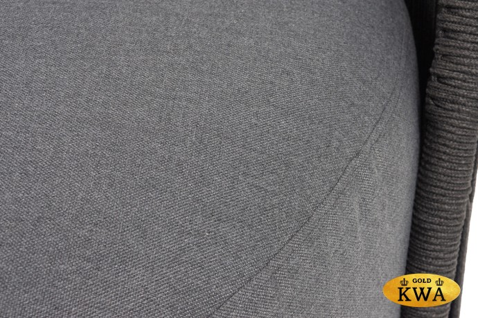 "Монтелла" кресло плетеное из роупа, каркас алюминий темно-серый (RAL7024) муар, роуп темно-серый круглый, ткань темно-серая 027